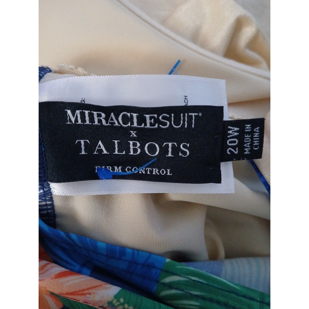 Miraclesuit X Talbots One-Piece Tropical Floral Swimsuit Sz 20W Ruched - Picture 5 of 6